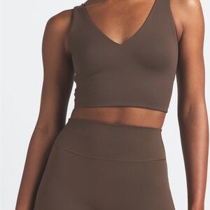 NikeSKIMS MATTE V-Neck Bra Top- XS Dark Sepia